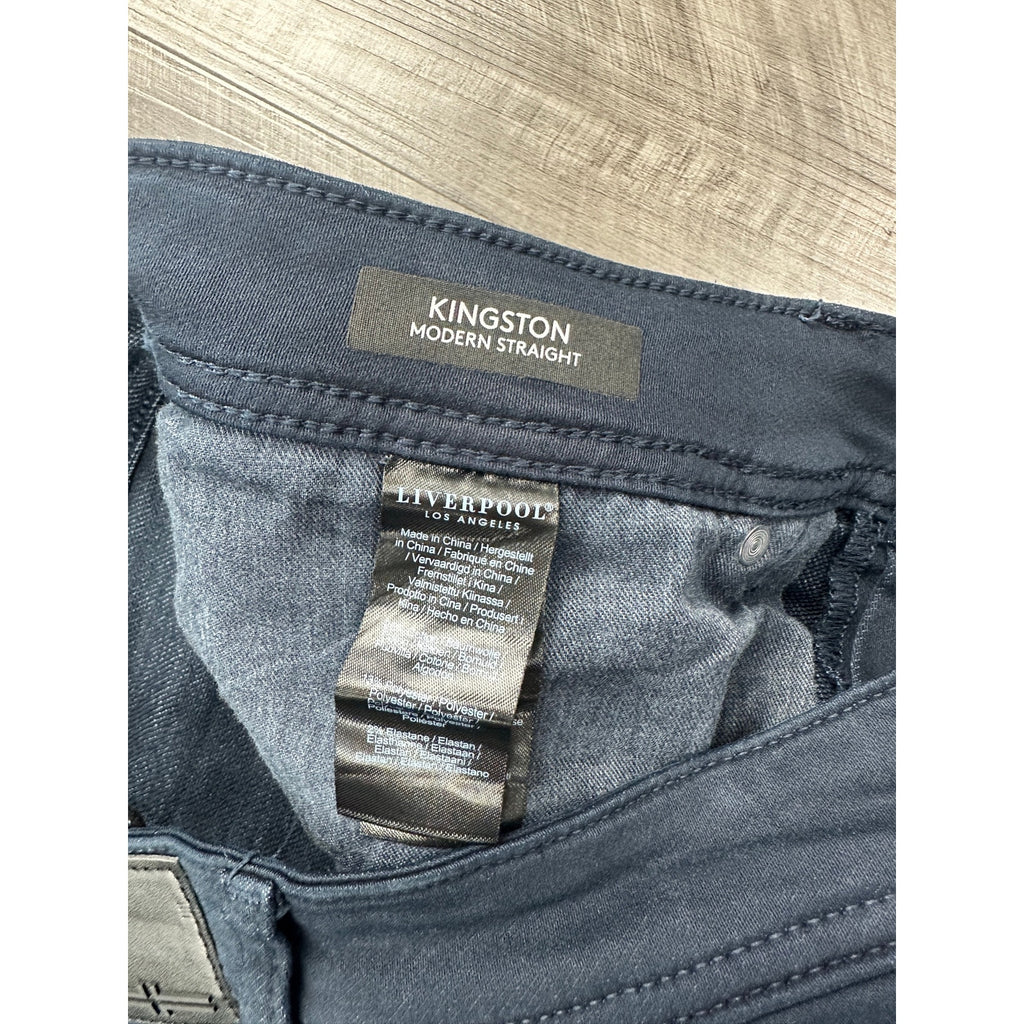 Liverpool Los Angeles Kingston Modern Straight Stretch Jean in Navy — Size 32x34