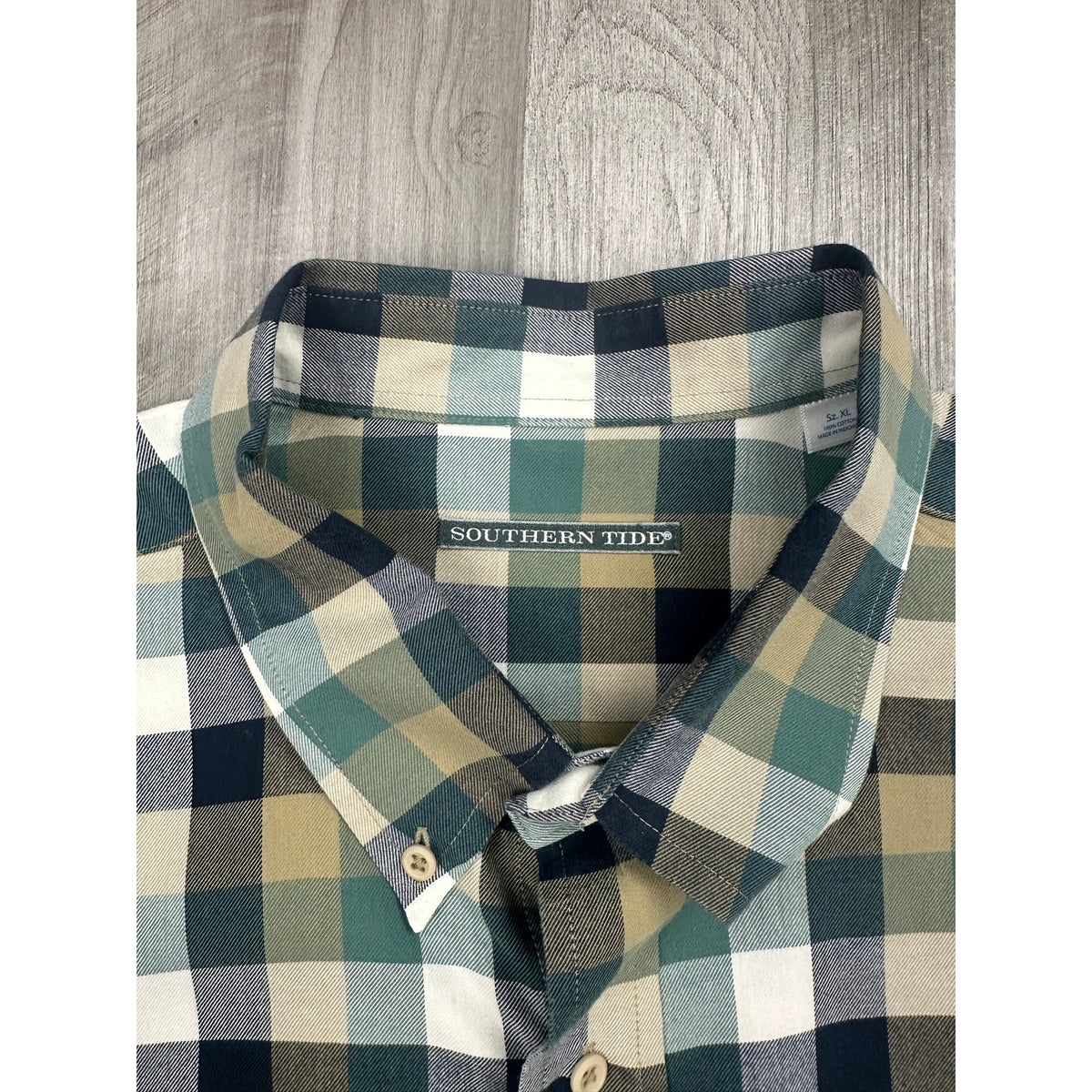 Southern Tide Haywood Checkered Brushed Intercoastal Long Sleeve Button Down Shirt — Size XL // Preowned