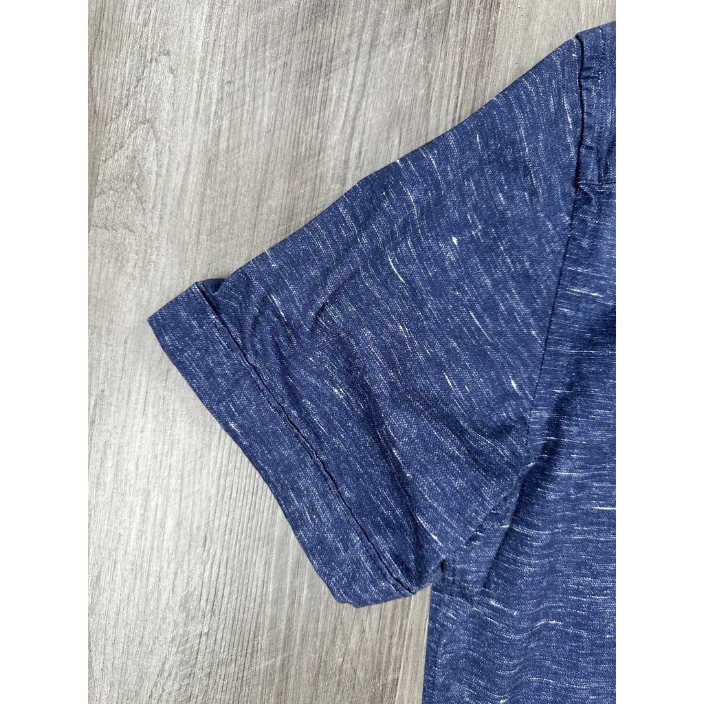 Bugatchi OoohCotton 8 Way Stretch Short Sleeve Shirt in Midnight — Size Medium // Preowned