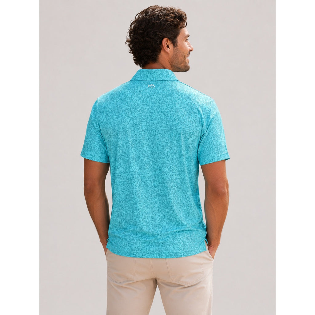 Southern Tide Driver Pineapple Paradise Performance Polo in Mint — Large