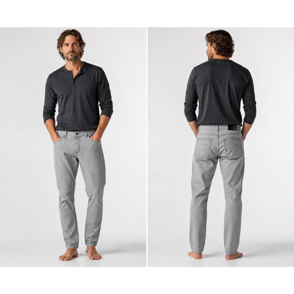 Raleigh Denim Graham Relaxed Tapered Made in USA Jeans in Gray — Size 32 // Preowned