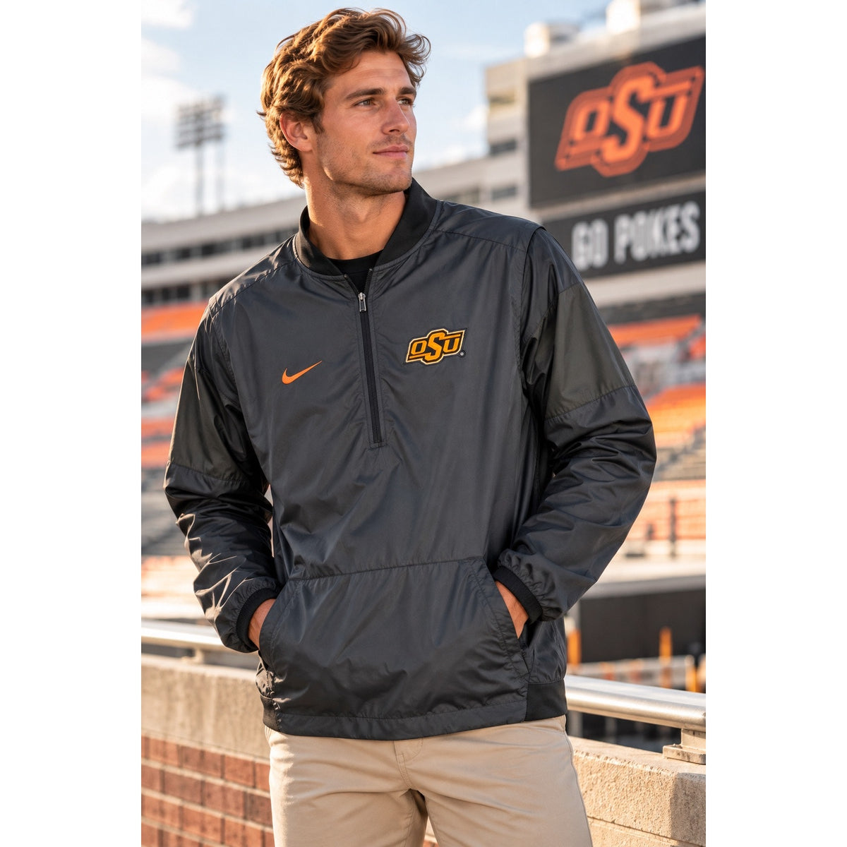 Nike Oklahoma State Cowboys Storm-Fit Windbreaker Jacket — Size Medium // Preowned
