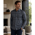 Bugatchi James Heathered OoohCotton 8 Way Stretch Long Sleeve in Heather Black — Size Medium // Preowned