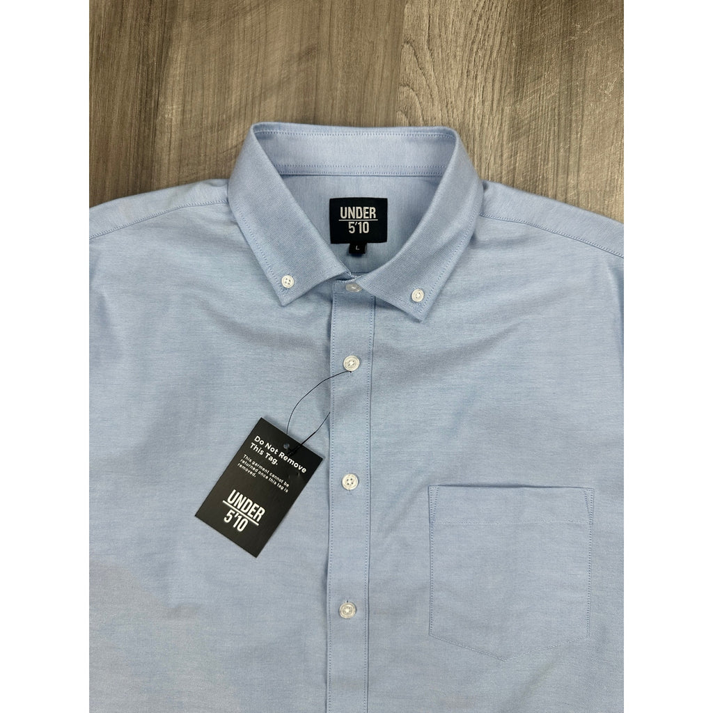 Under 5'10 Stretch Oxford Button Down Shirt in Light Blue — Size Large