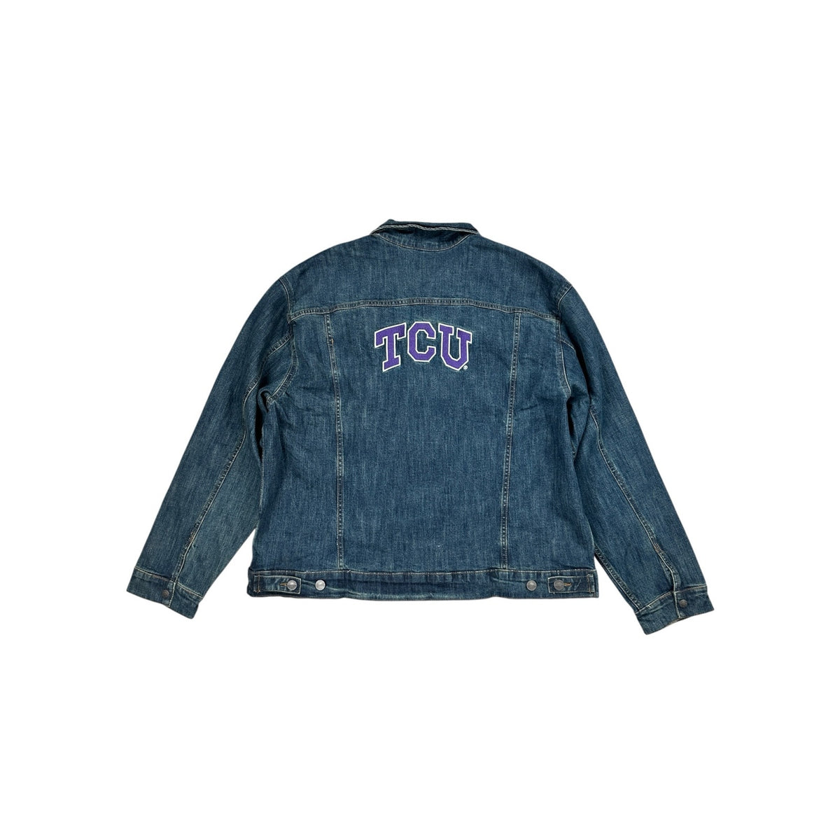 Wrangler Retro TCU Horned Frogs Unlined Stretch Denim Jacket — Size 2XL