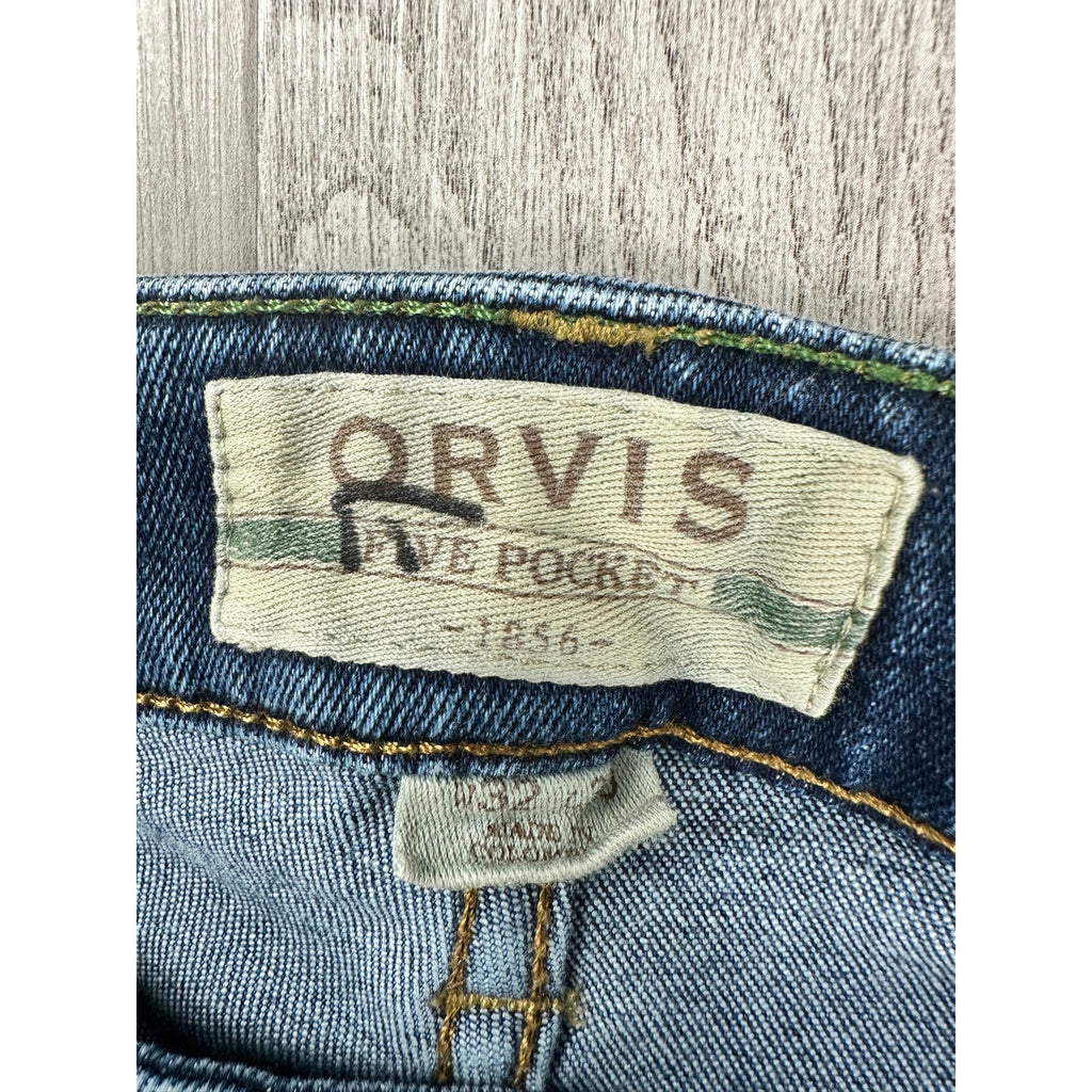 Orvis Five Pocket Straight Leg Stretch Jean in Blue — Size 32x30 // Preowned