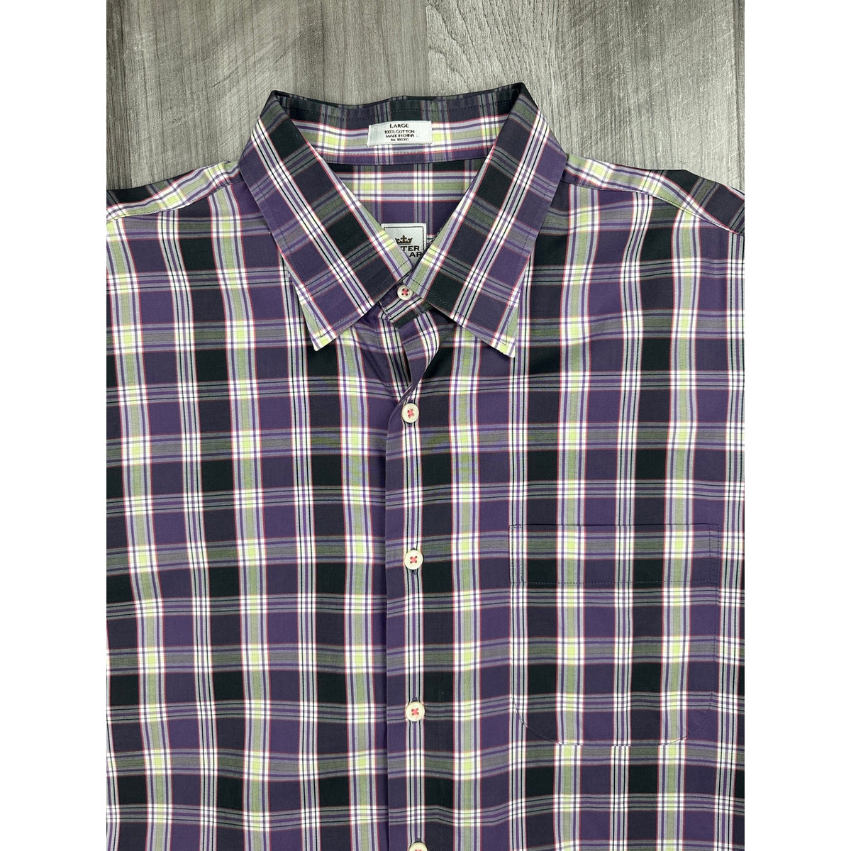 Peter Millar Crown Collection Plaid Long Sleeve Button Down Shirt — Size Large // Preowned