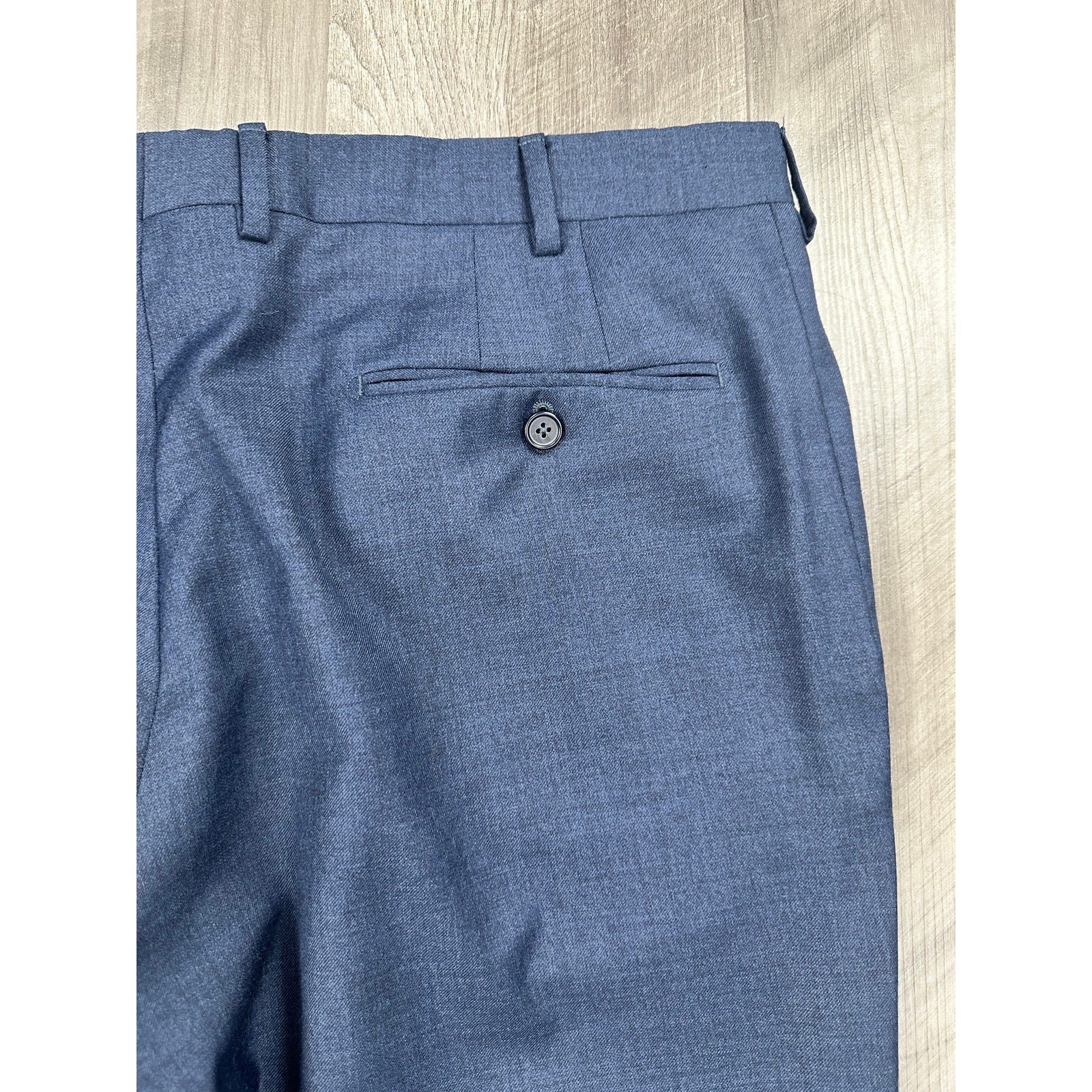 Santorelli Platinum Loro Piana New Zealand Wool Stretch Pants in Navy — Size 38 // Preowned