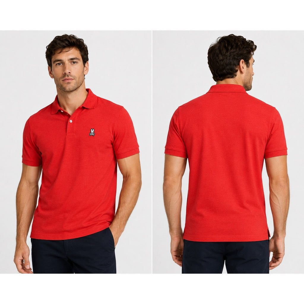 Psycho Bunny Classic Pique Polo in Red — Size 7 (US XL) // Preowned