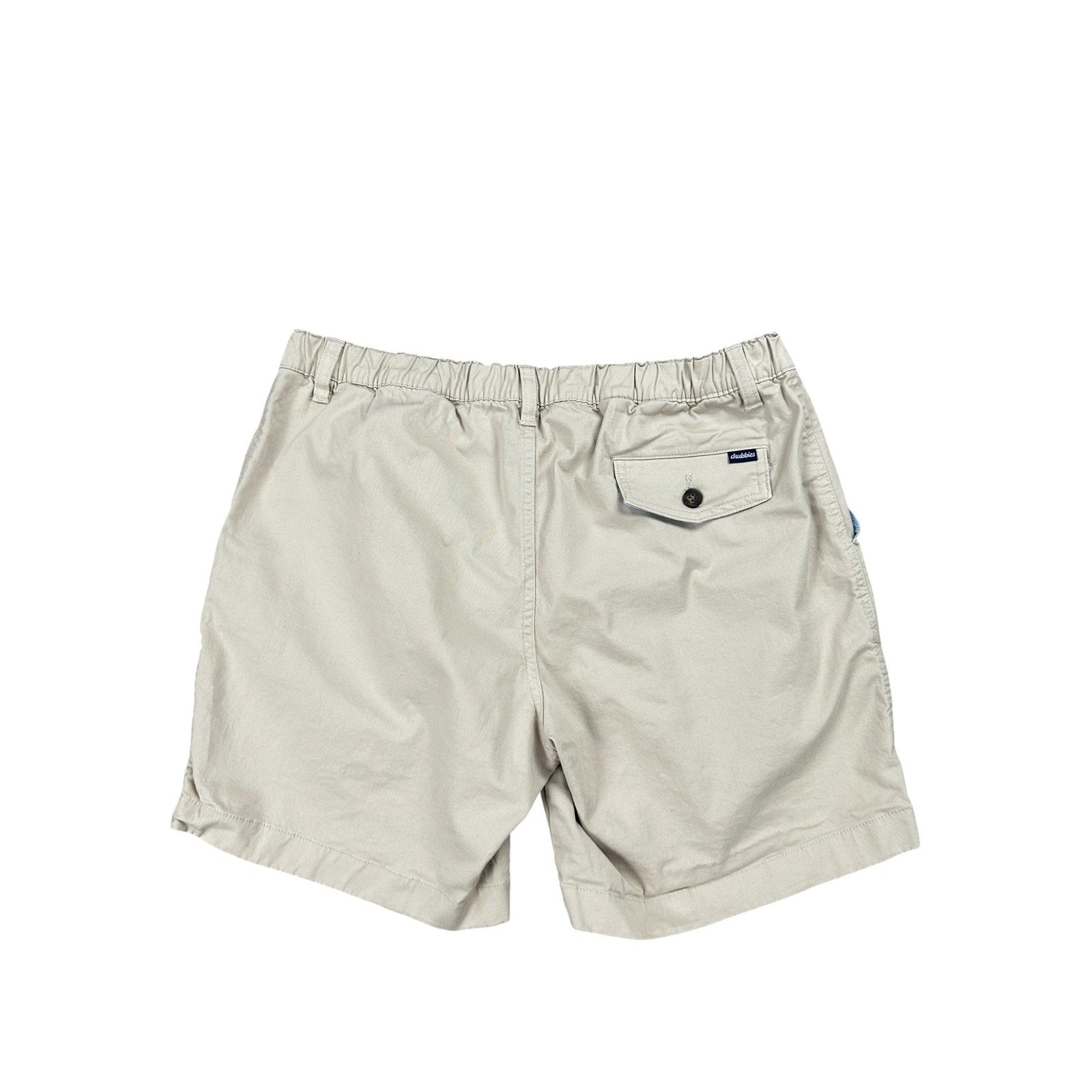 Chubbies 7-Inch Regular Fit Elastic Waist Chino Shorts in Khaki — Size Large // Preowned