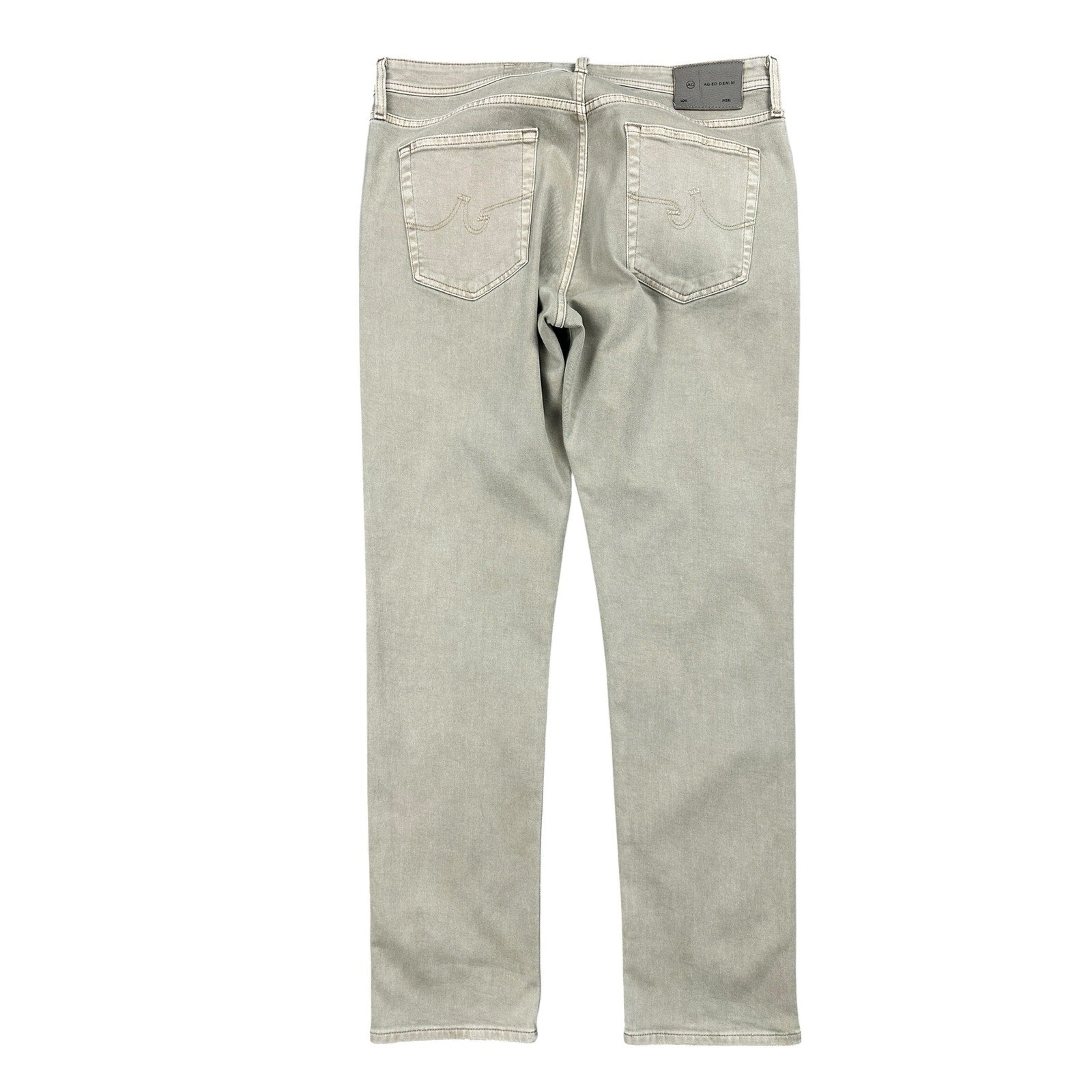 AG Adriano Goldschmied Denim Everett Slim Straight Jean in Beige Khaki — Size 36x32 // Preowned