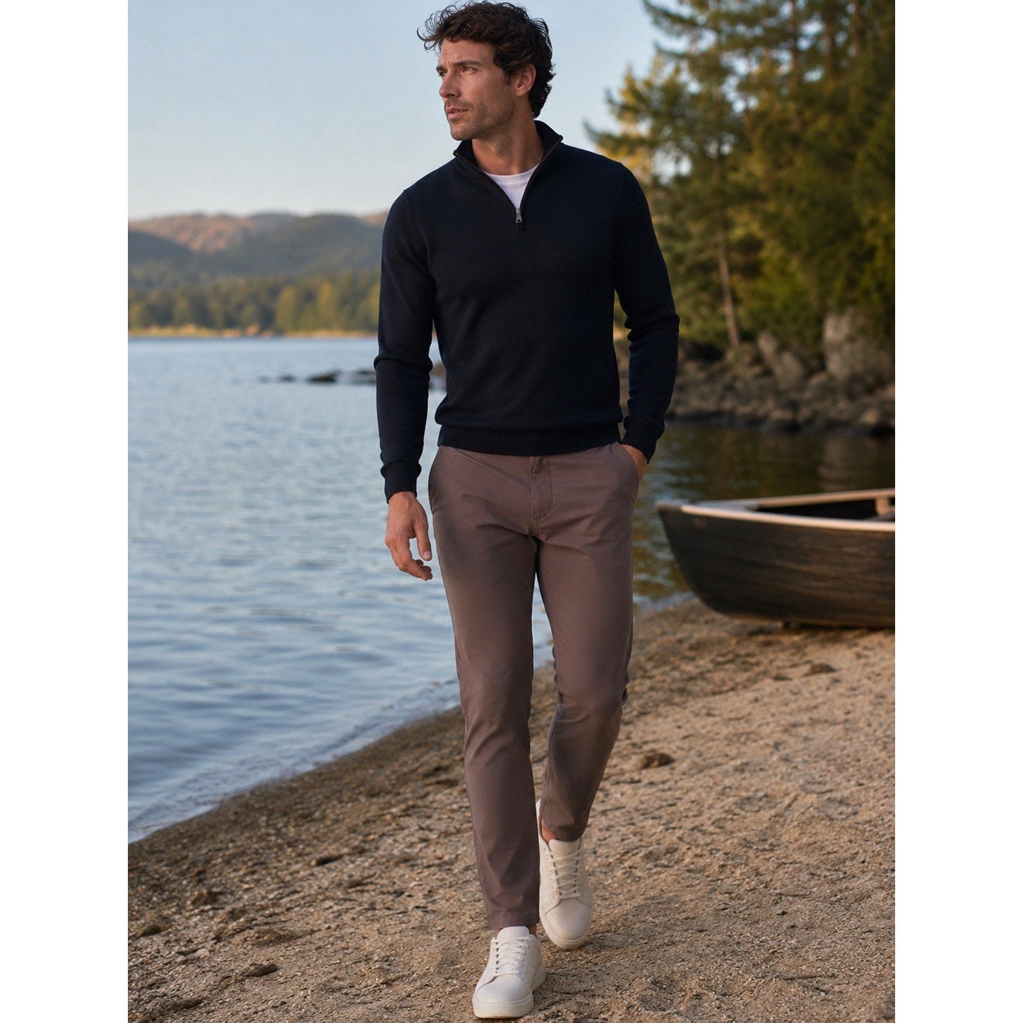Mizzen+Main Helmsman Performance Slim Fit Chino Pants in Brown — Size 34x32 // Preowned