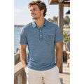 Faherty Indigo Dyed Striped Polo — Size Medium // Preowned