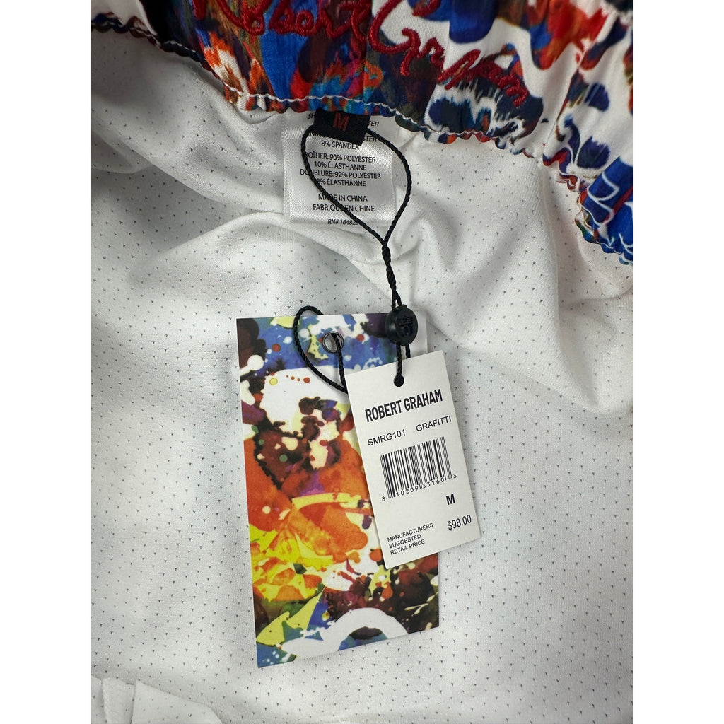 Robert Graham Floral Graffiti Swim Trunks — Size Medium