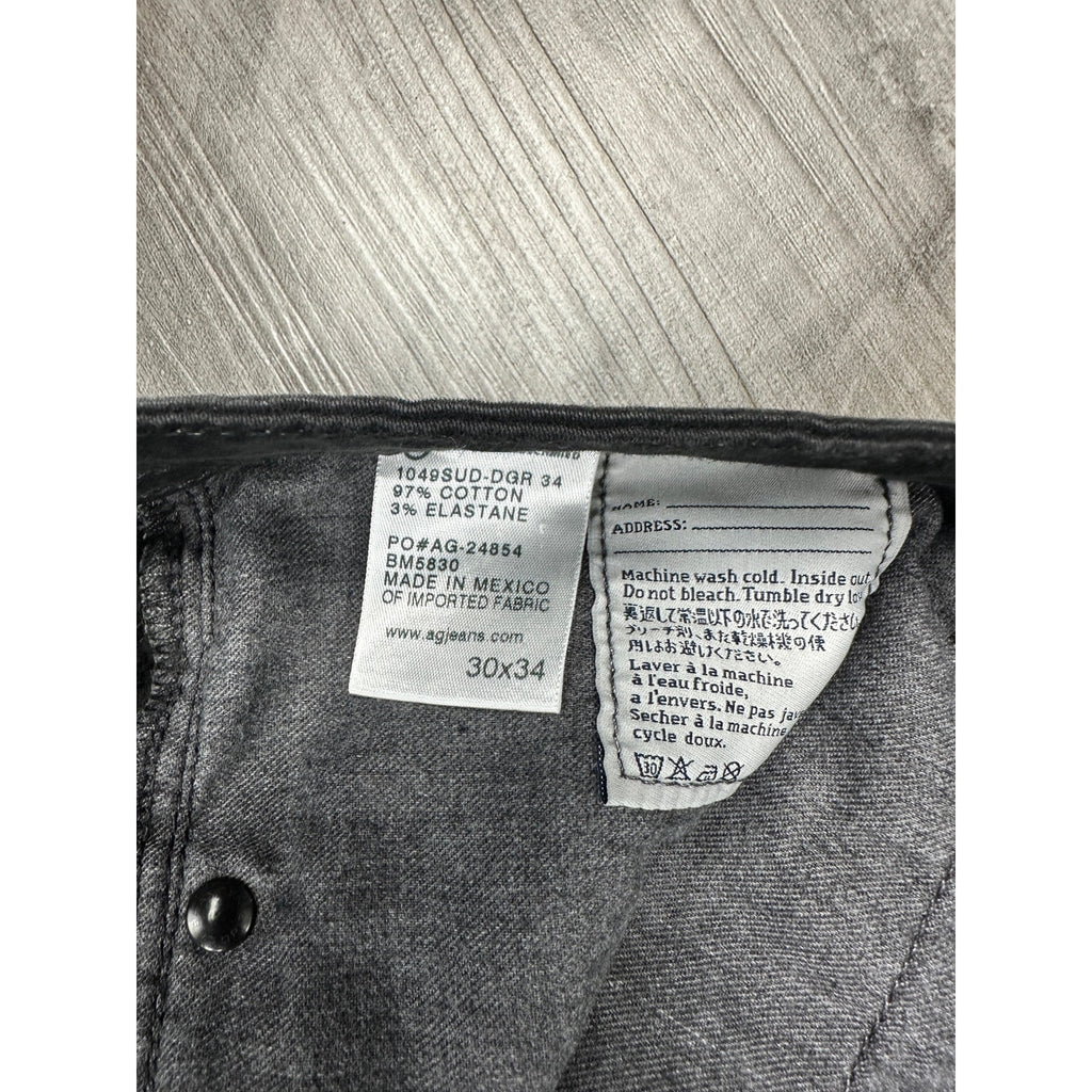 AG Adriano Goldschmied The Protégé Straight Leg Sueded Sateen Stretch Chino Jeans — Size 30x34 // Preowned