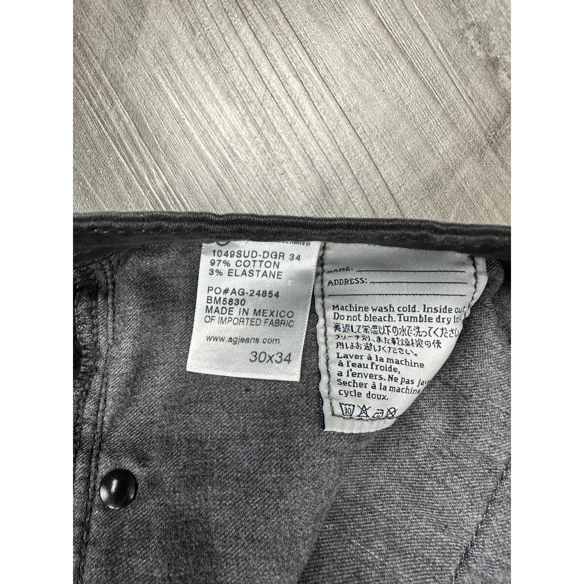 AG Adriano Goldschmied The Protégé Straight Leg Sueded Sateen Stretch Chino Jeans — Size 30x34 // Preowned