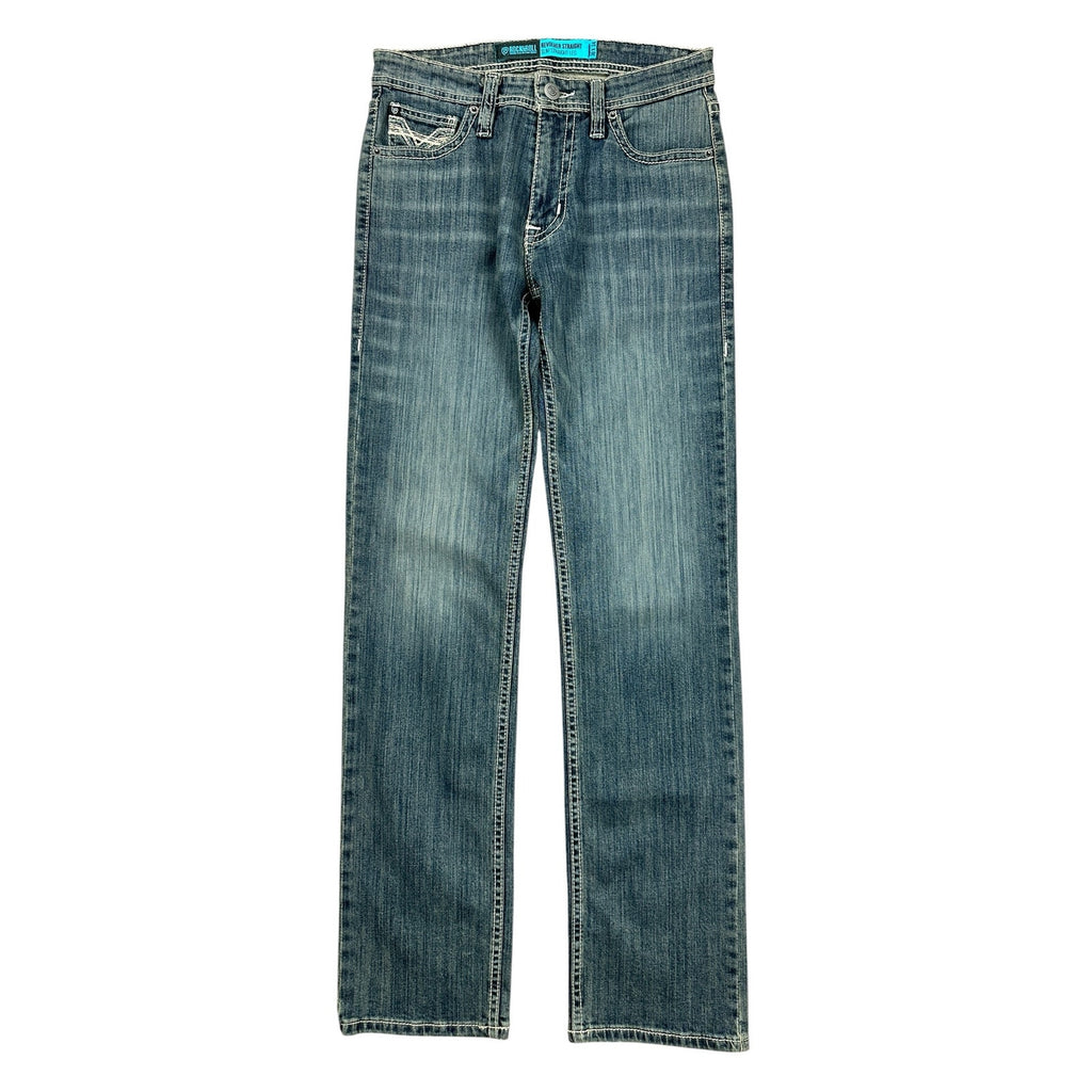 Rock & Roll Denim Revolver Slim Straight Leg Jean in Blue — Size 30x34 // Preowned