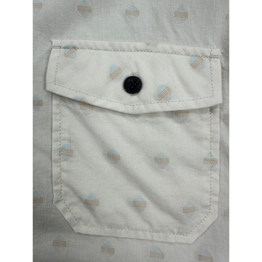 Howler Brothers San Gabriel Short Sleeve Button Down in Sunrise Jacquard Sandston — Size Large