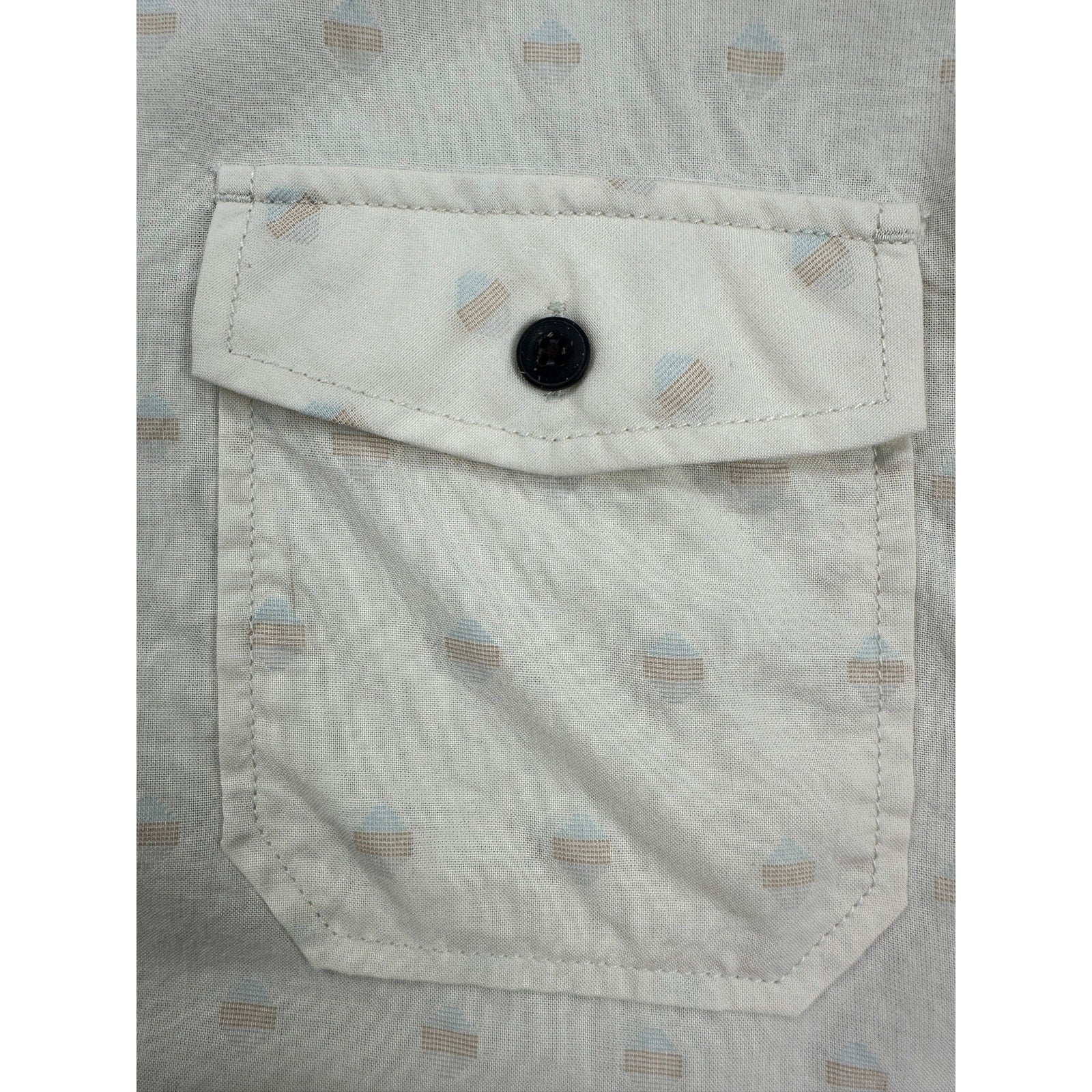 Howler Brothers San Gabriel Short Sleeve Button Down in Sunrise Jacquard Sandston — Size Large