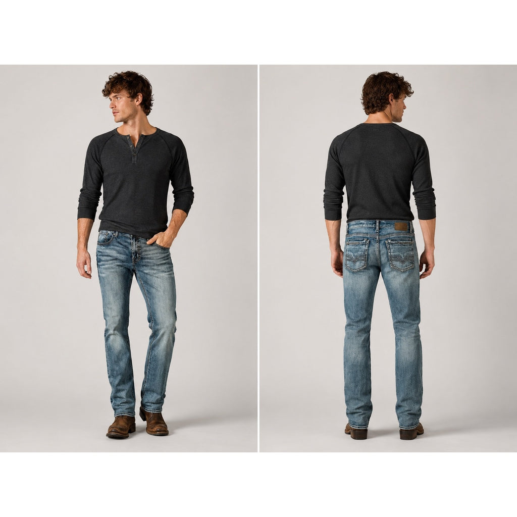 BKE Nolan Straight Leg Stretch Jean in Blue — Size 38R // Preowned