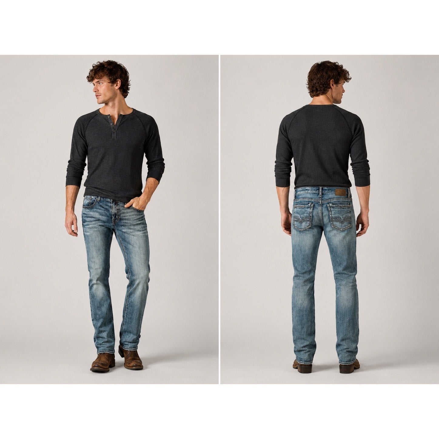BKE Nolan Straight Leg Stretch Jean in Blue — Size 38R // Preowned
