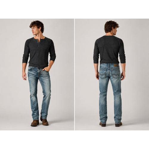 BKE Nolan Straight Leg Stretch Jean in Blue — Size 38R // Preowned