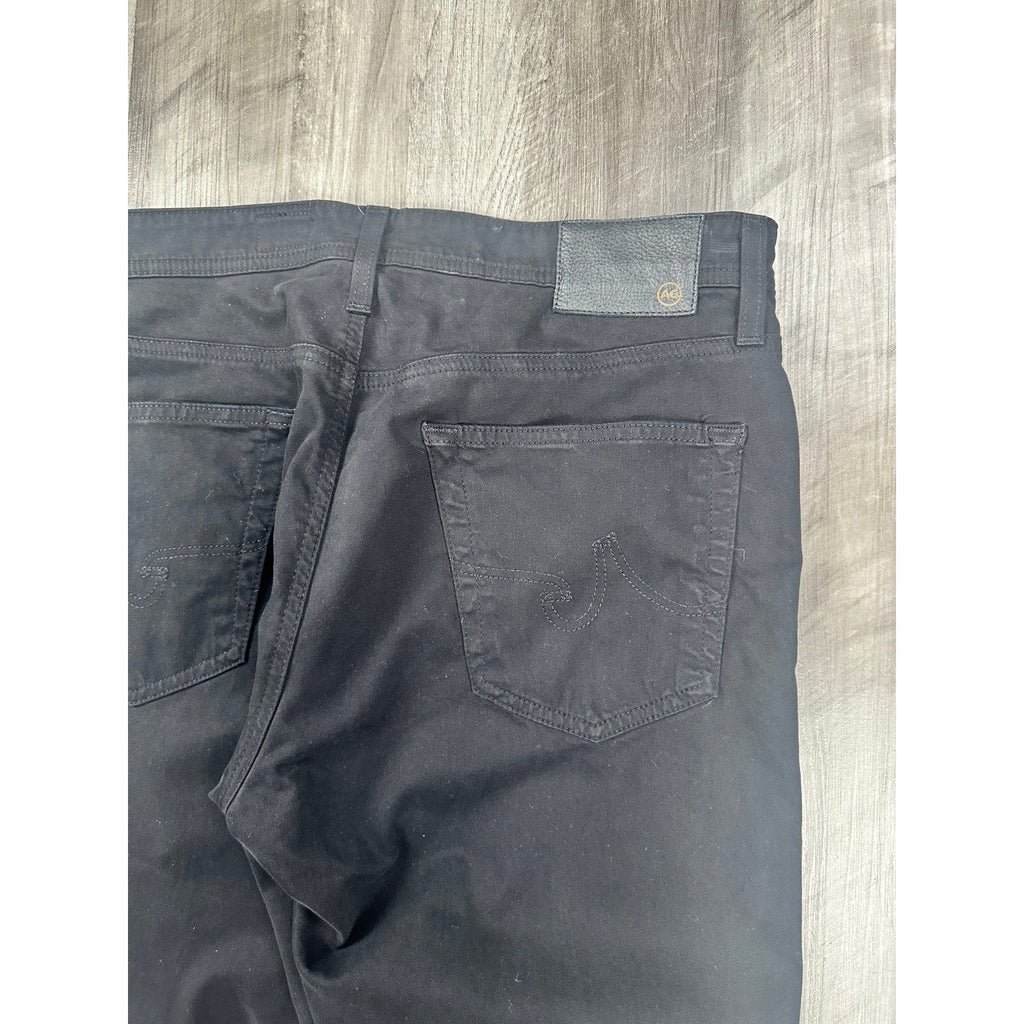 AG Adriano Goldschmied Everett Slim Straight Pants in Black — Size 34x34 // Preowned