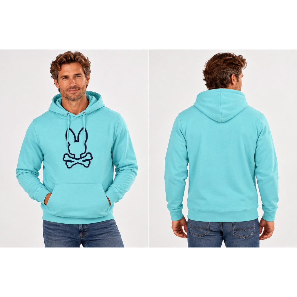 Psycho Bunny Gage Felt Patch Pullover Hoodie — Size 2XL