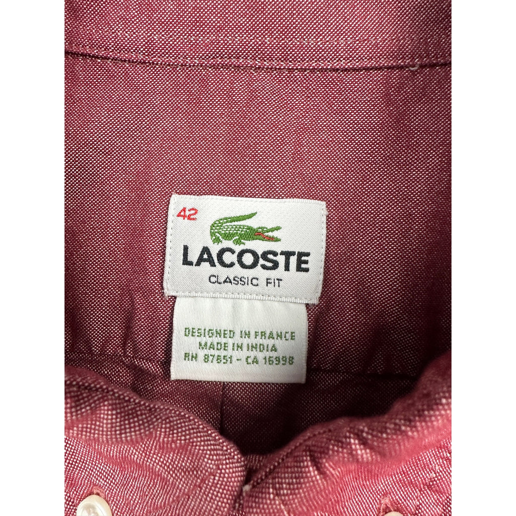 Lacoste Classic Fit Long Sleeve Chambray Shirt — Size 42 (Large) // Preowned