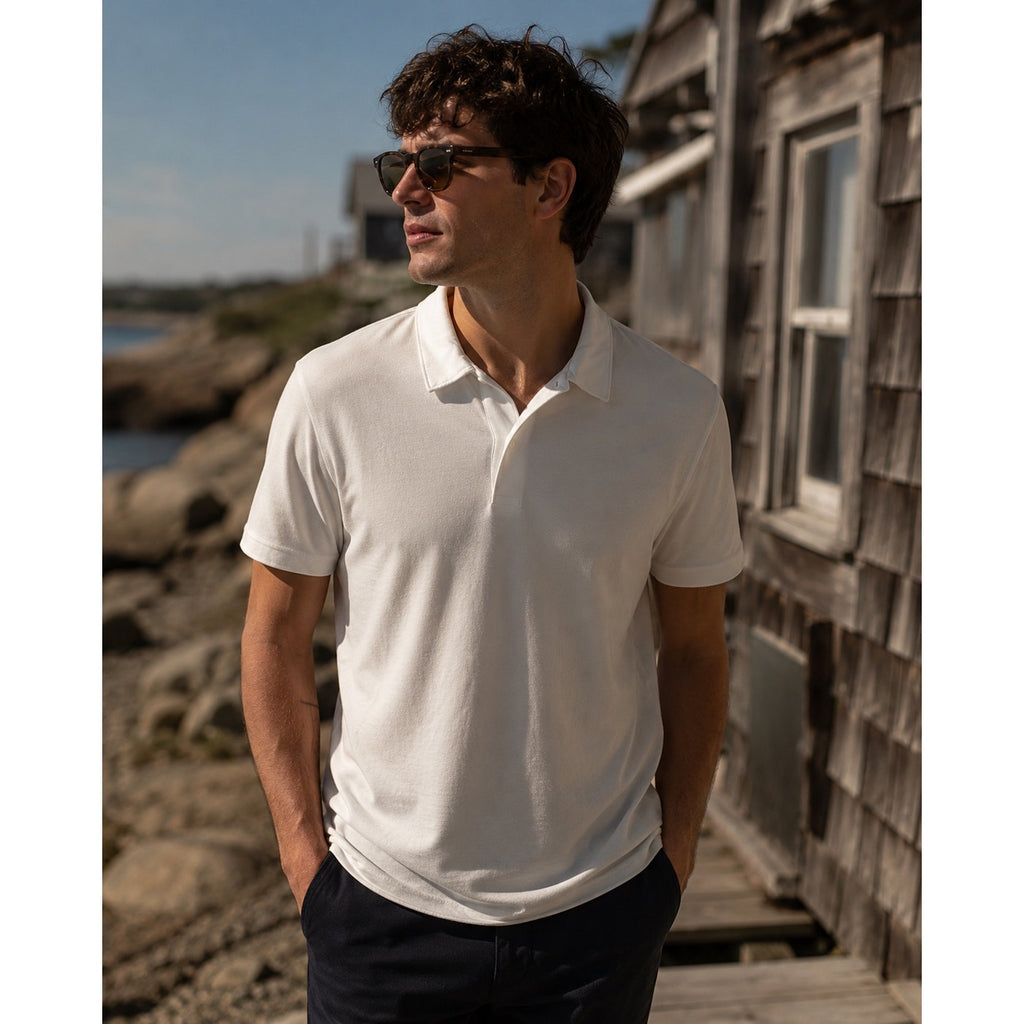 Madewell The Vintage Polo Shirt in White — Size Large // Preowned