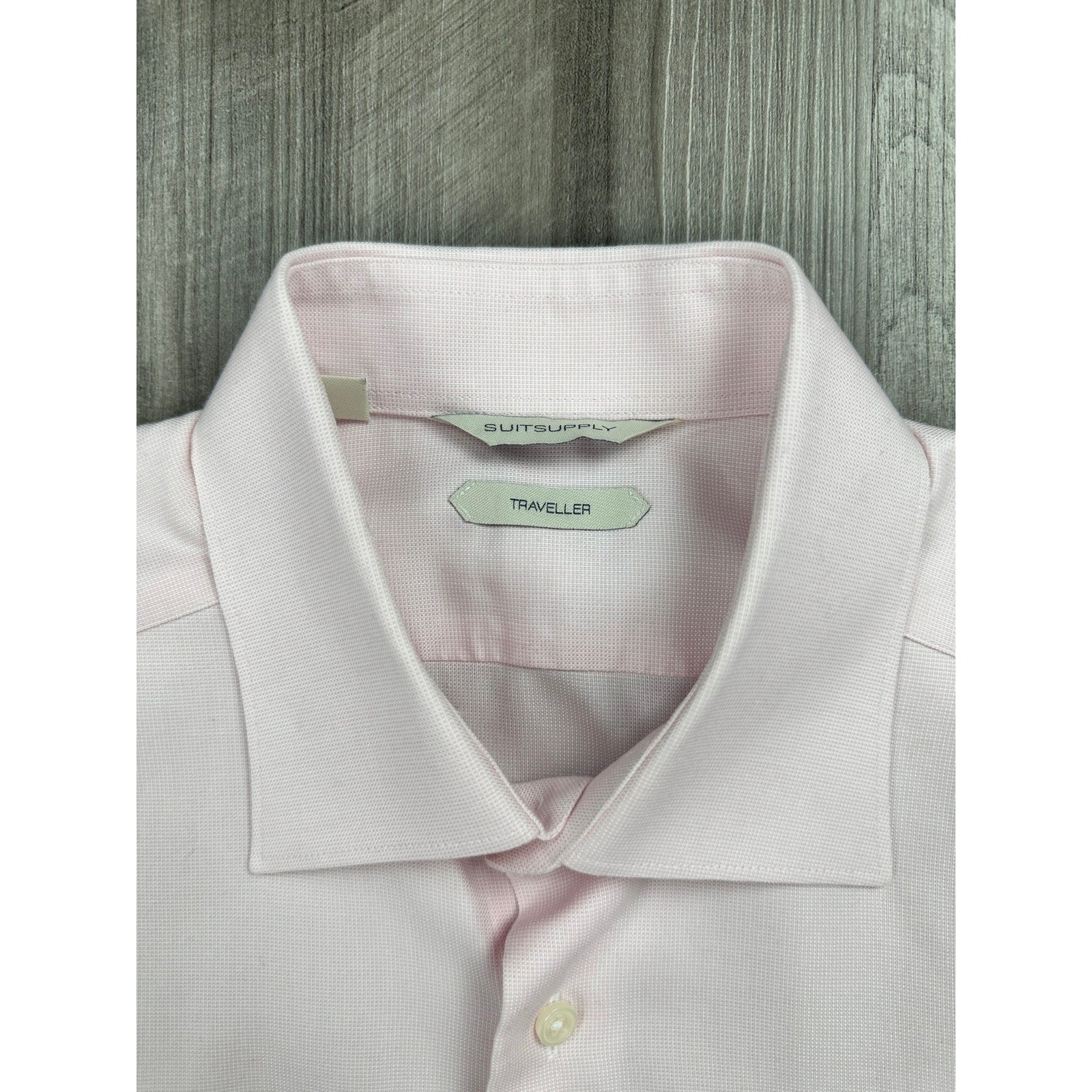 Suitsupply Traveller Slim Fit Long Sleeve Button Down in Pink — Size Medium // Preowned