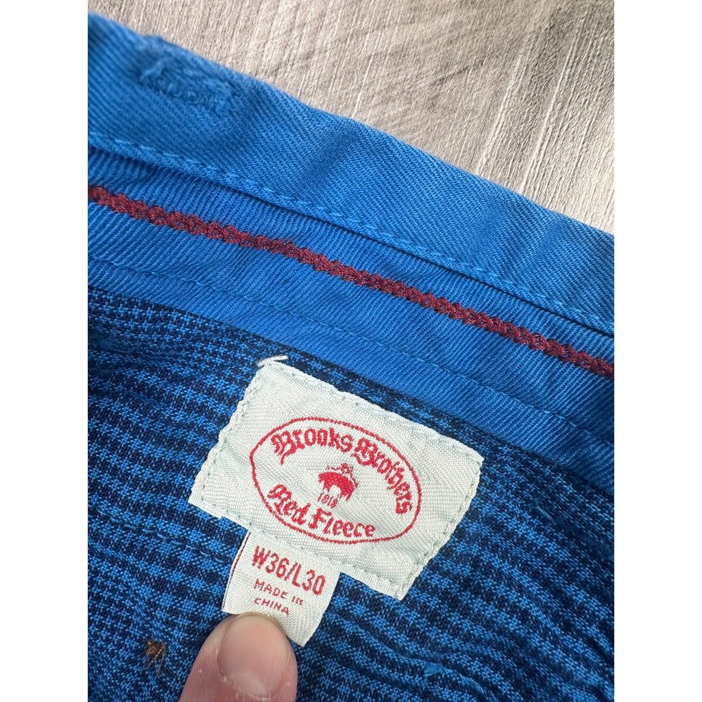 Brooks Brothers Red Fleece Garment Dyed Stretch Chino Pants in Blue — Size 36x30 // Preowned