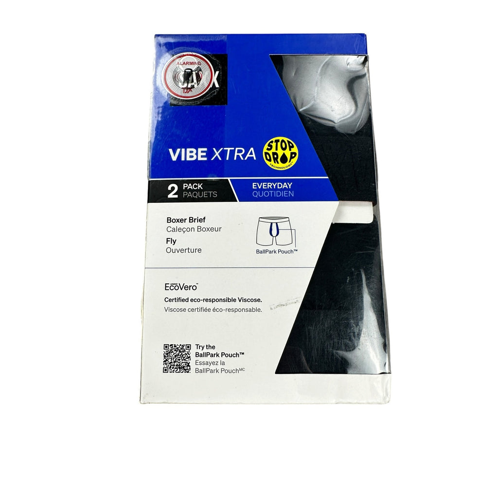 Saxx Vibe Xtra Ball Park Pouch Everyday Fly 6-Inch Boxer Brief 2-Pack in Black — Size Small