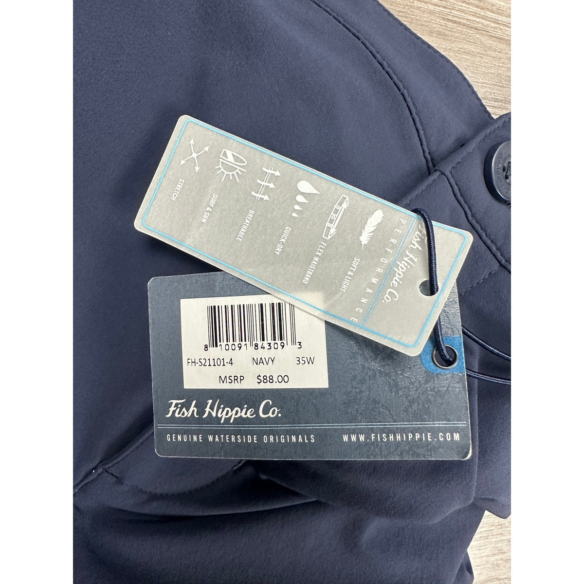 Fish Hippie Drift Performance Shorts — Size 35