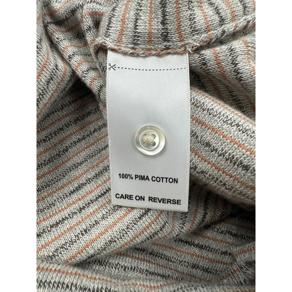 Billy Reid Vintage Striped Sweater Polo in Gray — Size 2XL