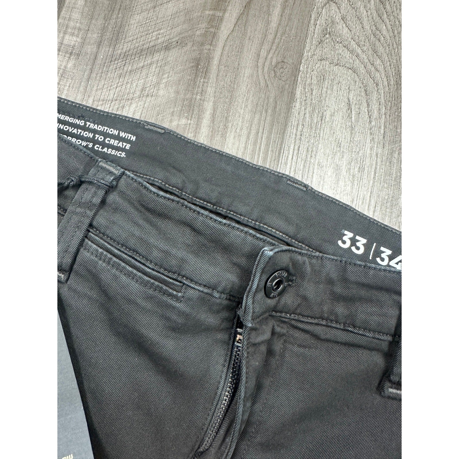G-Star Raw Skinny Bracket Superstretch Twill Chino Pants in Dark Black — Size 33