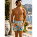 Robert Graham Floral Gold Treasure Swim Trunks — Size Medium