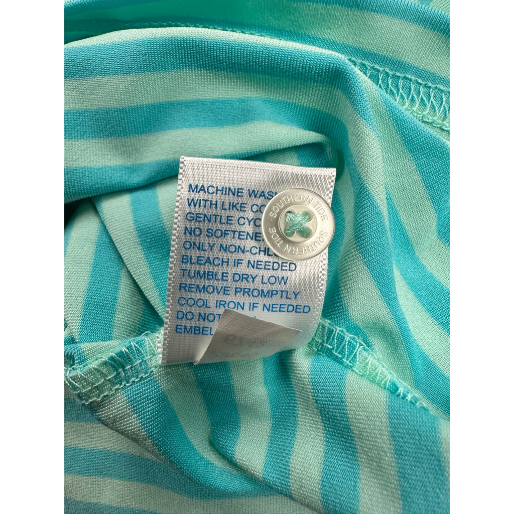 Southern Tide Driver Performance Stretch Striped Polo in Sea Blue — Size 2XL // Preowned