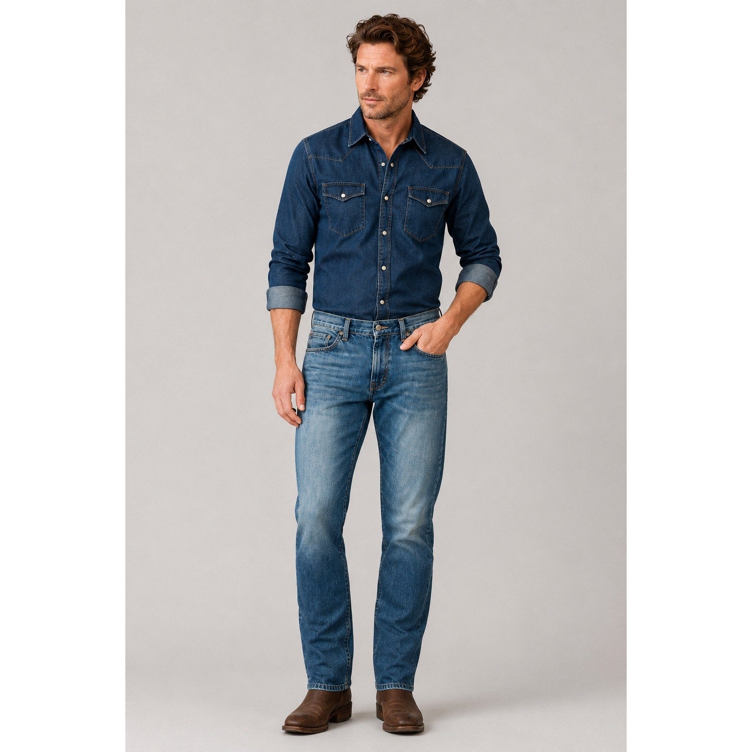 Wrangler Retro Slim Fit Straight Leg Jean in Medium Wash — 35x36