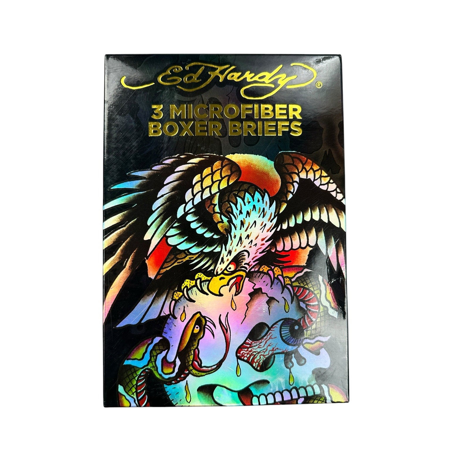 Ed Hardy Micro Modal Microfiber Boxer Briefs 3-Pack in Multi — Size Medium