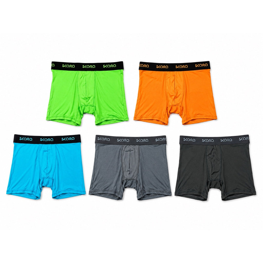 Skora Run Real Performance Mesh 6-Inch Boxer Briefs 5-Pack — Size Medium