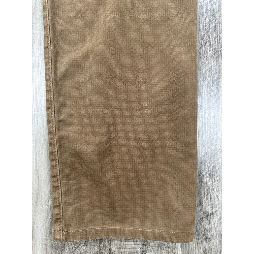 AG Adriano Goldschmied Everett Slim Straight Sueded Stretch Sateen Chino Jean in Brown Micro Check — Size 33x32 // Preowned