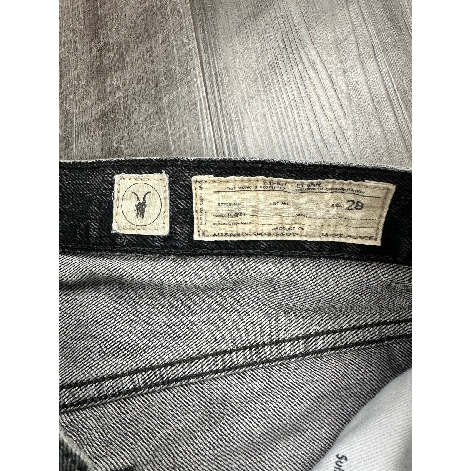All Saints Cigarette Skinny Jean in Washed Black — Size 28 // Preowned