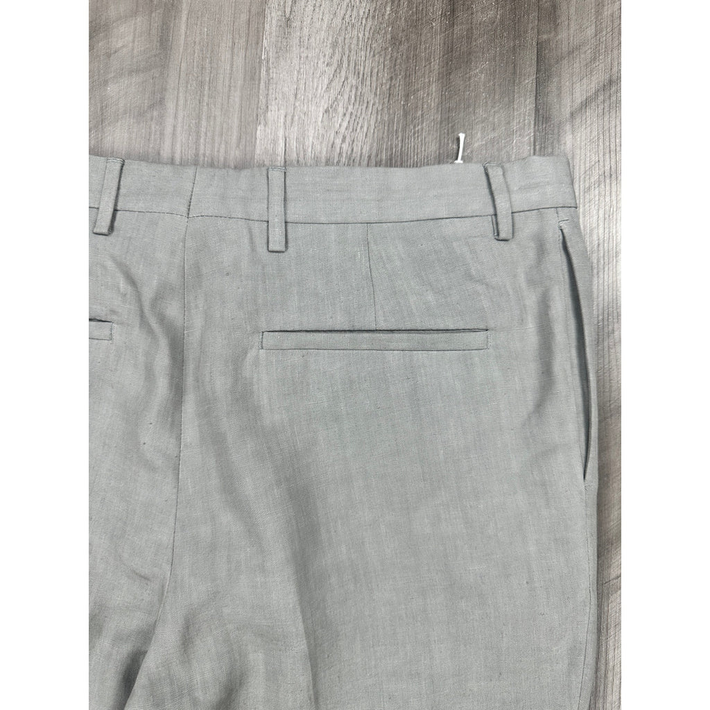 COS Linen Tailored Fit Trousers in Light Grey Melange — Size 32R