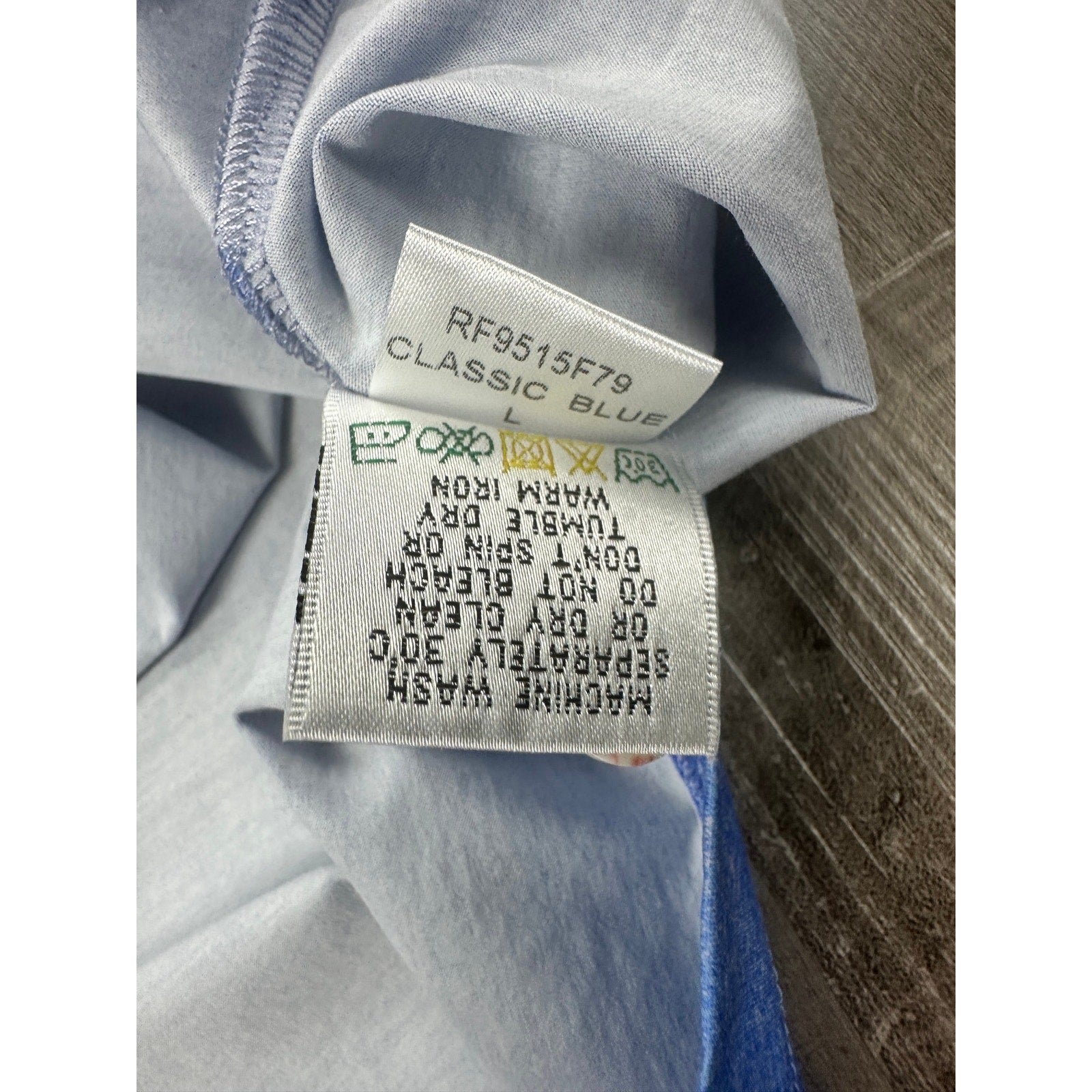 Bugatchi OoohCotton Tech 8-Way Stretch Polo in Classic Blue — Size Large // Preowned