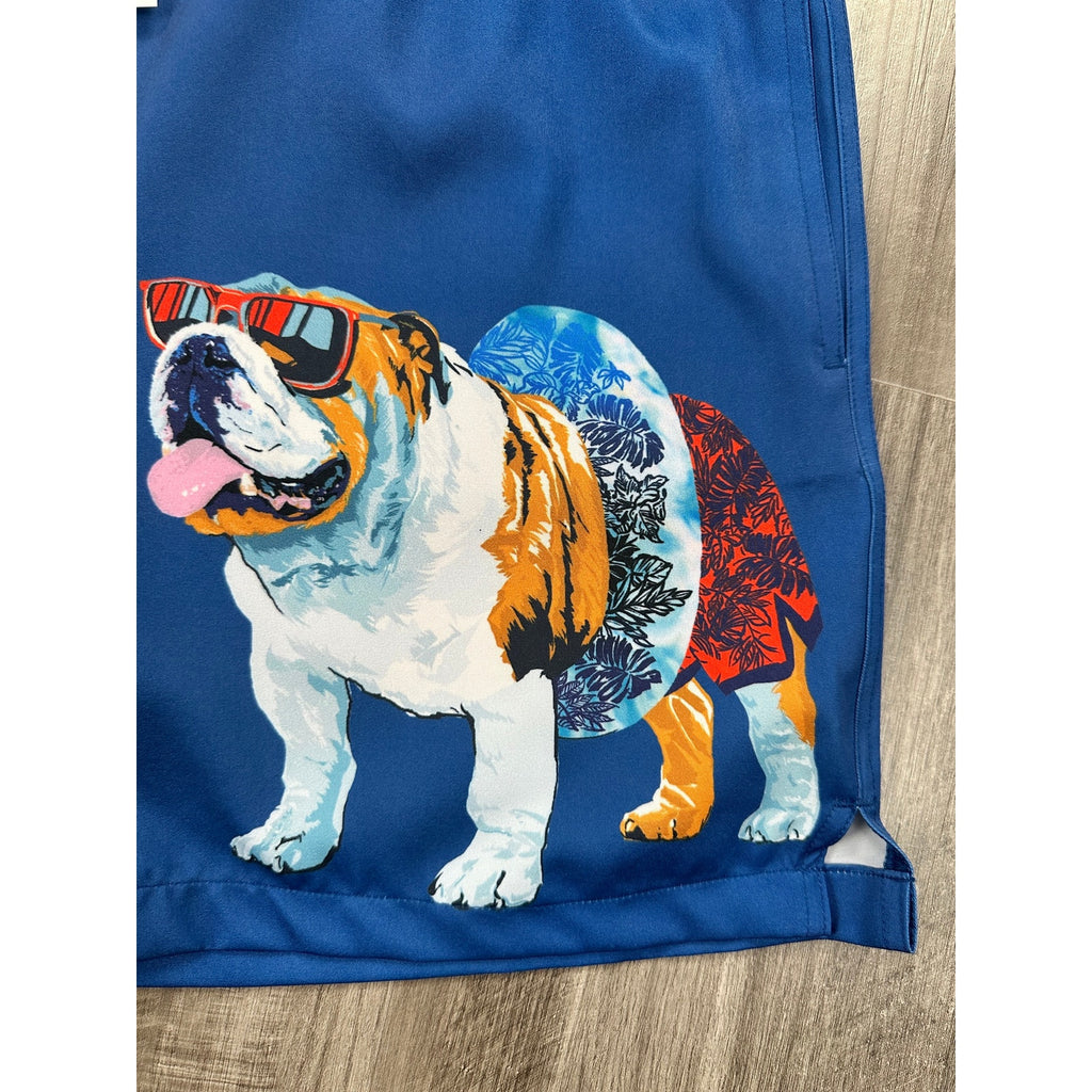 Robert Graham Bulldog Swim Trunks True Blue — Size Medium