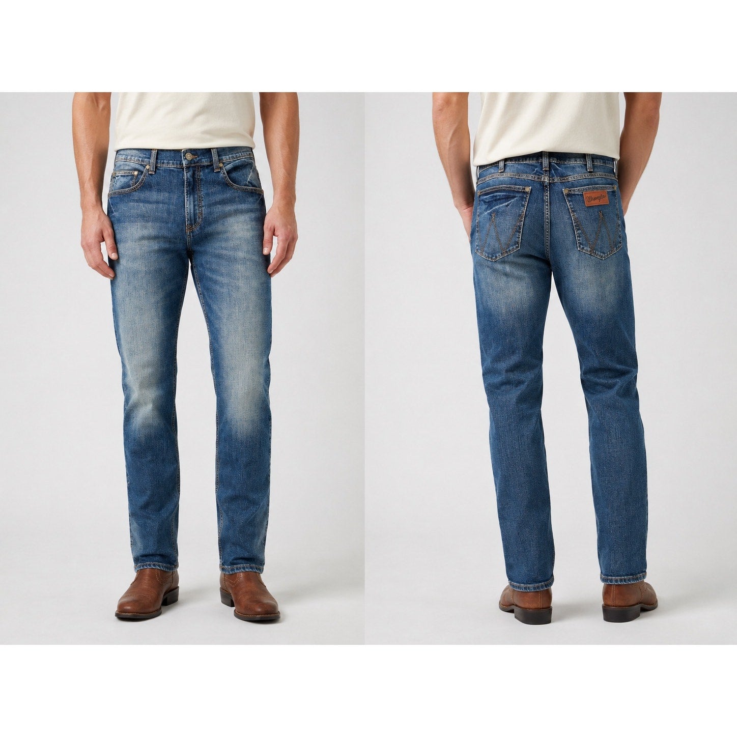 Wrangler Retro Slim Straight Jeans in Blue — Size 36x30 // Preowned