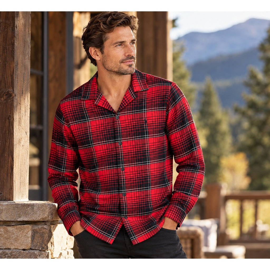 Polo Ralph Lauren Brushed Classic Fit Performance Plaid Long Sleeve Button Down Camp Shirt — Size Large