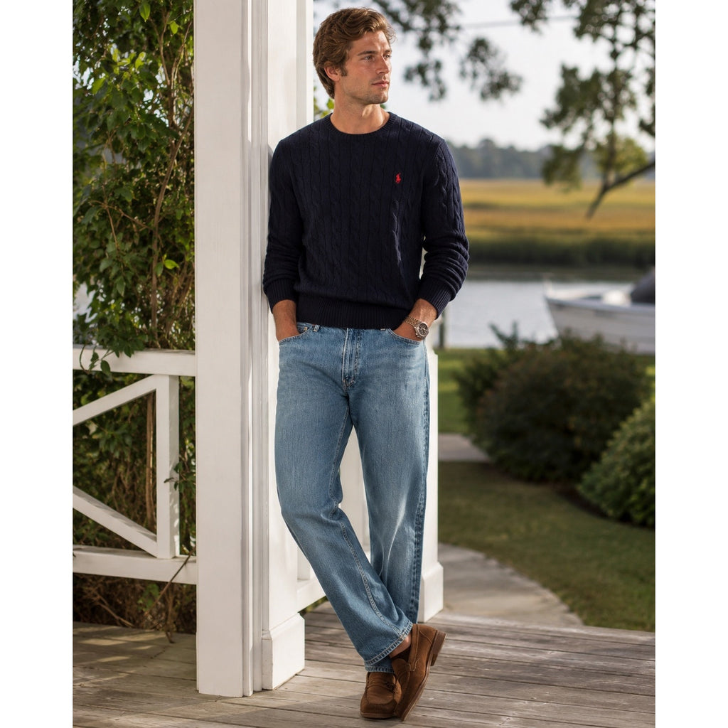 Polo Ralph Lauren Hampton Relaxed Straight Jeans in Blue — Size 38x30 // Preowned