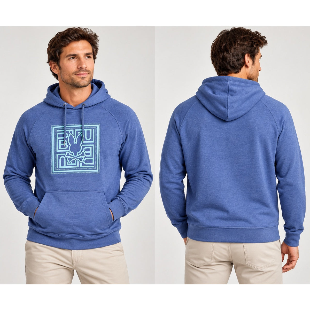 Psycho Bunny Gio Embroidered Pullover Hoodie — Size Medium